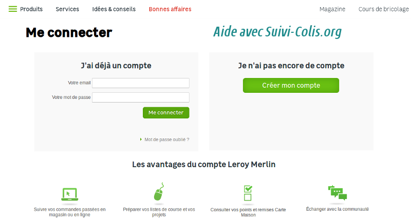 Suivre ses colis avec Leroy Merlin